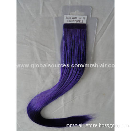 22-inch purple color human straight tape in hair extensions